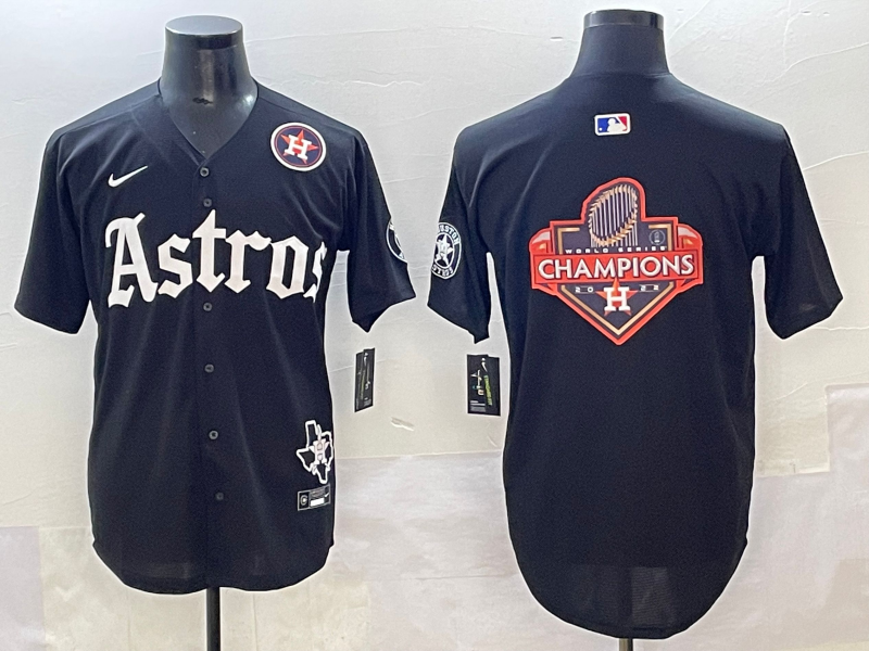 Men Houston Astros blank black MLB Nike 2025 jersey 02